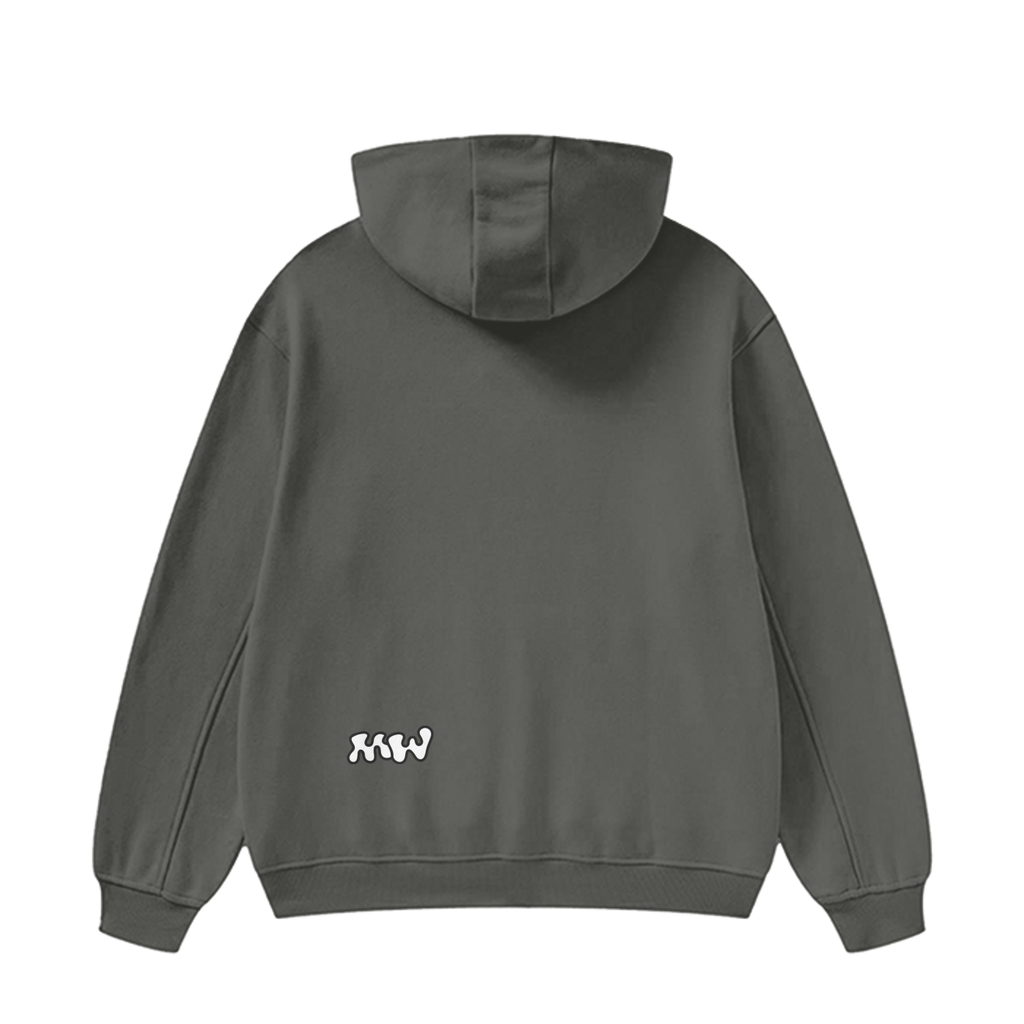 High Neck Insulated FOG Solid Color Fleece Hoodie - 385 GSM