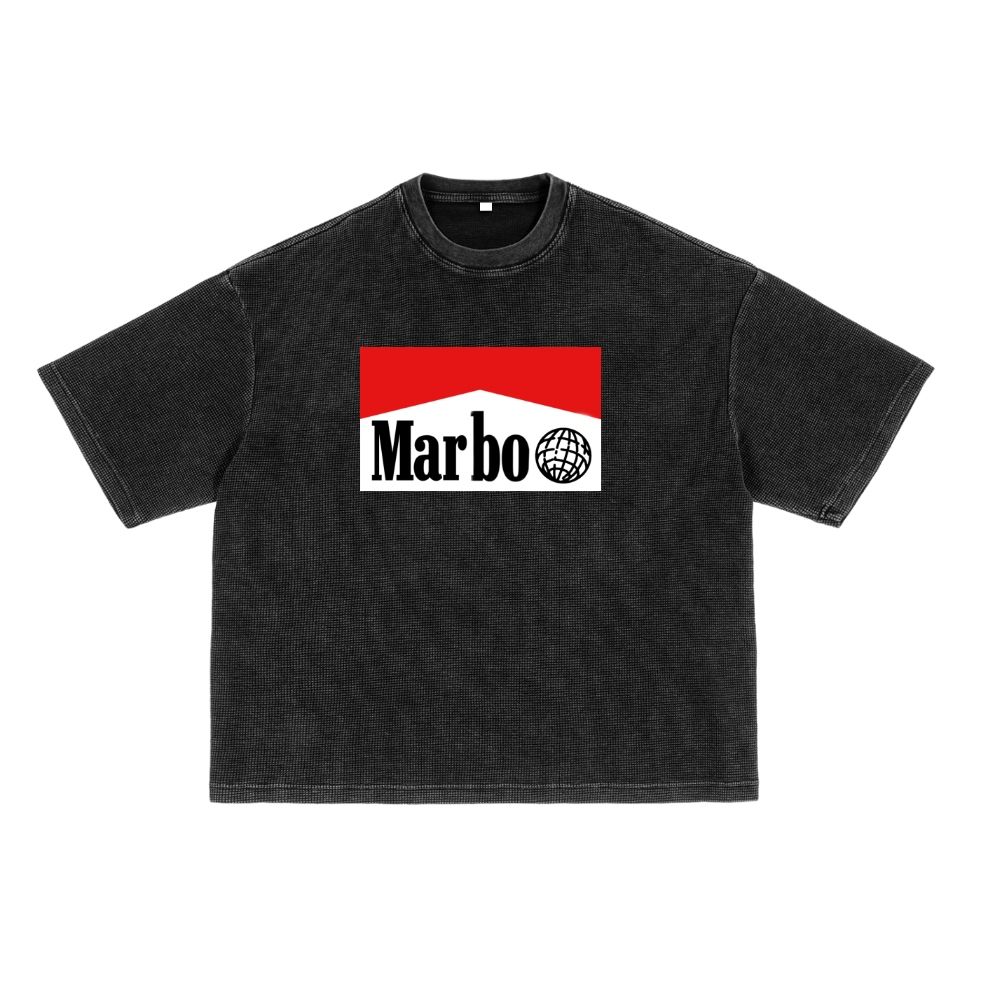 Waffle-Texture Washed Boxy T-Shirt