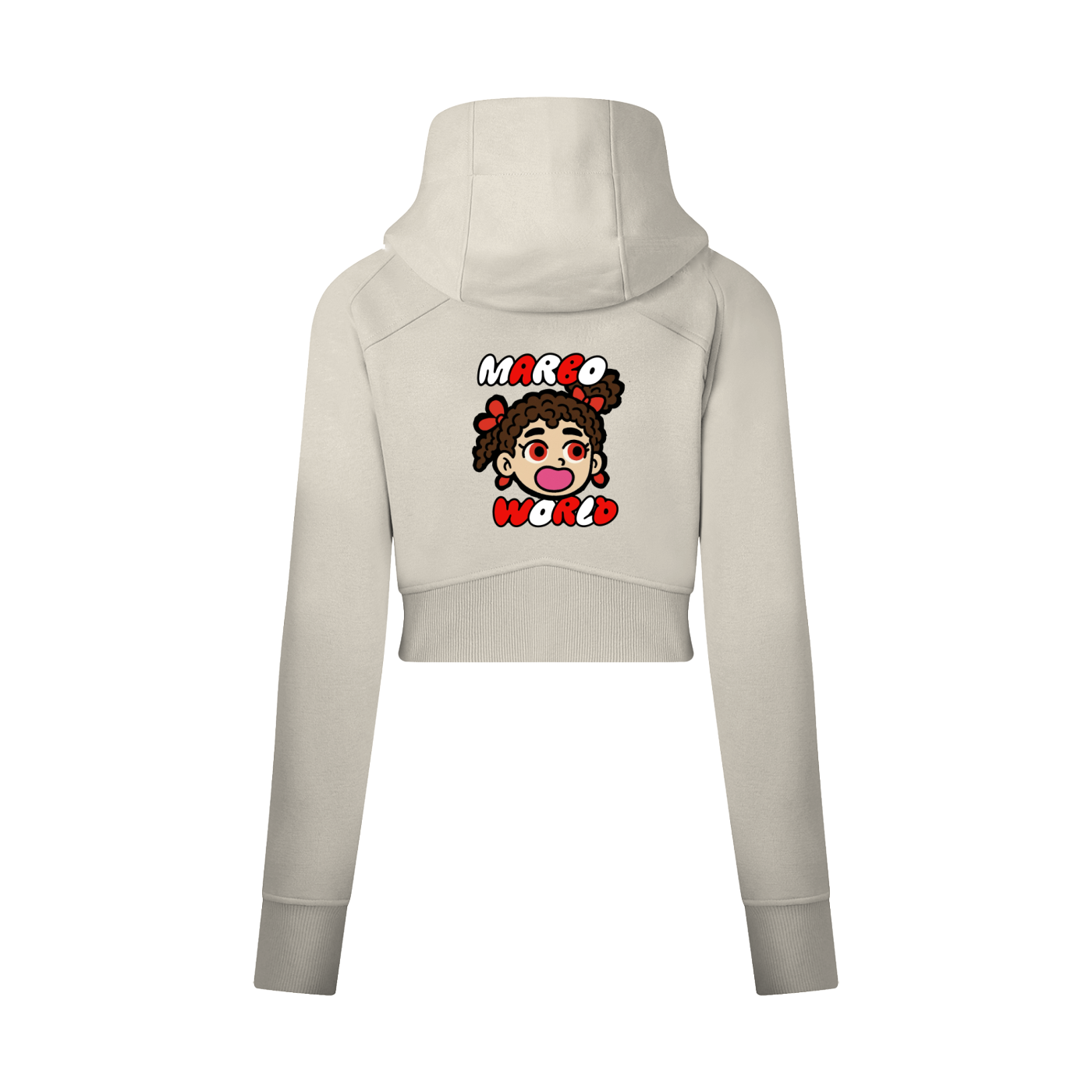 Cropped Zip-Through Hoodie