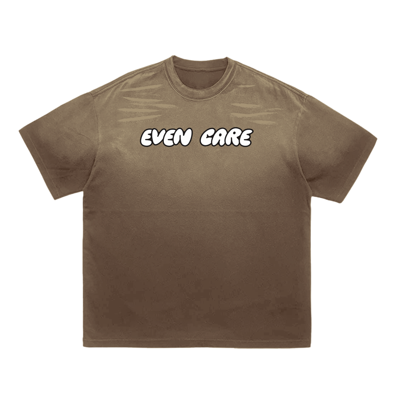 EVEN CARE Vintage Washed Tiger Stripes Dyed Gradient T-Shirt - 250 GSM