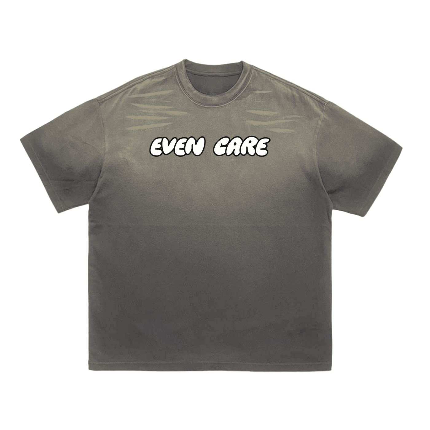 EVEN CARE Vintage Washed Tiger Stripes Dyed Gradient T-Shirt - 250 GSM