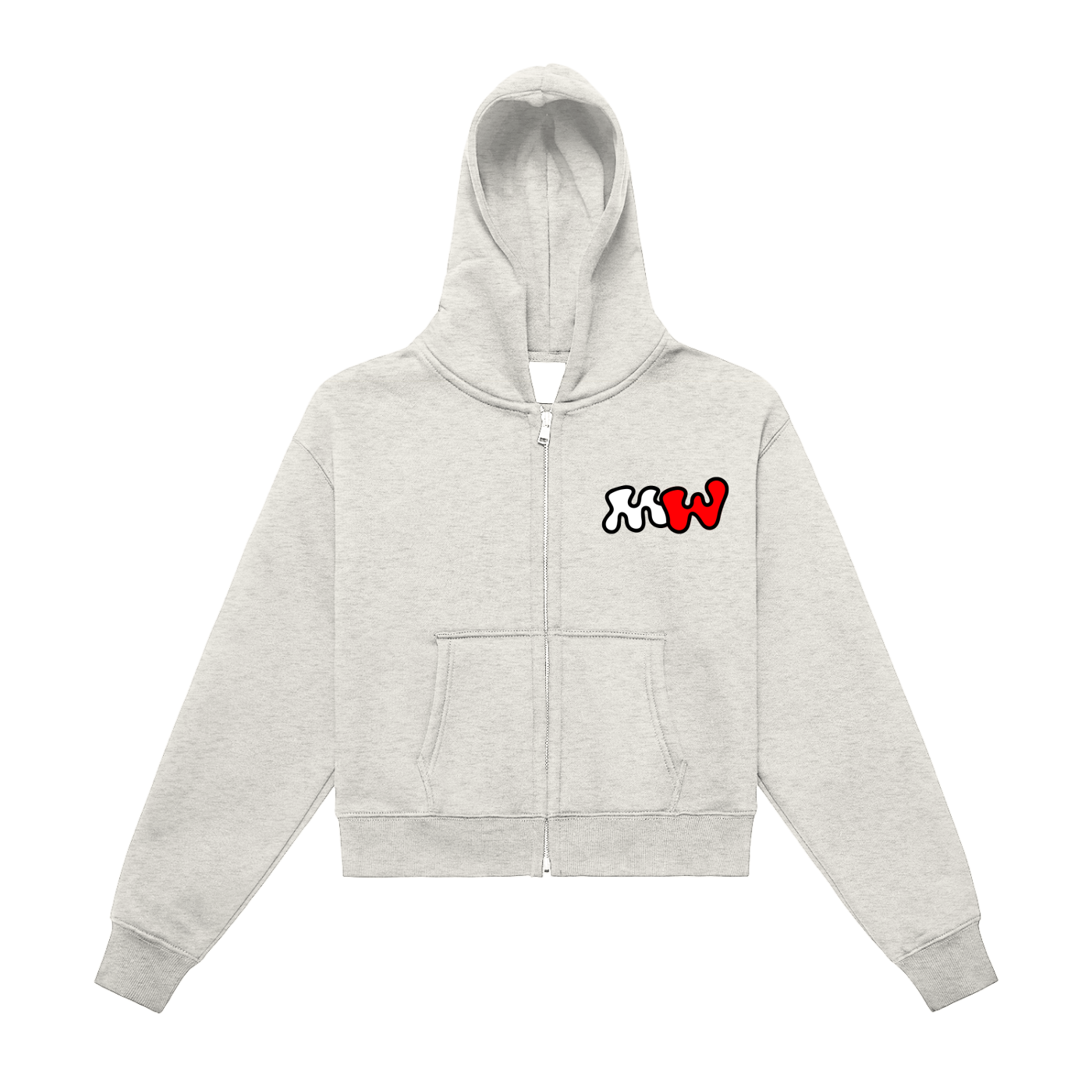 Fleeced Zip-Up Cropped Hoodie