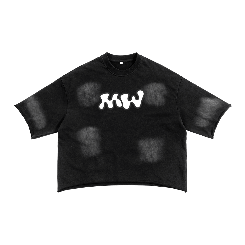 Spring drop Mw Music tee Sunfade French Terry Raw Edge T-shirt