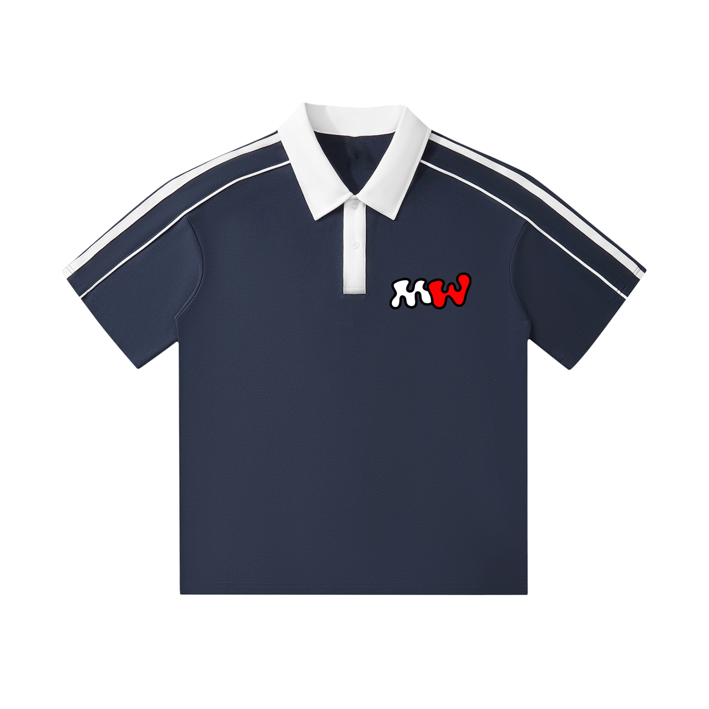 Contrast Collar Short-Sleeve Polo Shirt