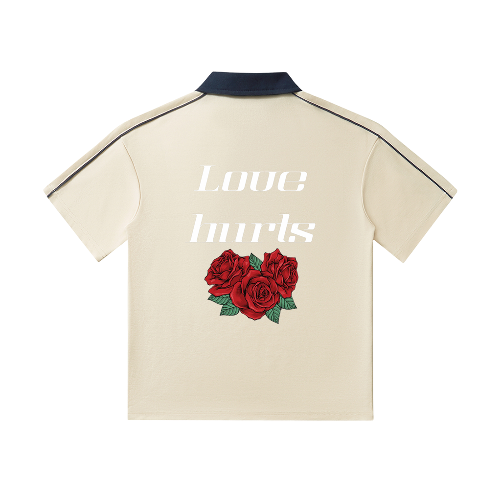 Contrast Collar Short-Sleeve Polo Shirt
