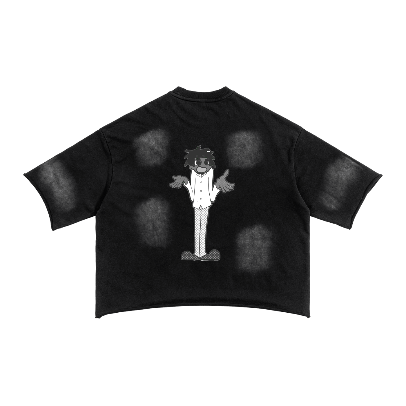 Spring drop Mw Music tee Sunfade French Terry Raw Edge T-shirt