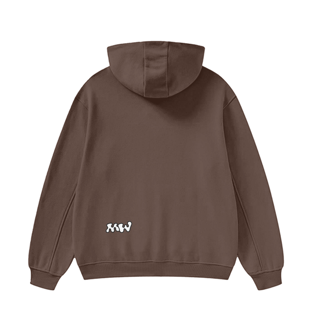 High Neck Insulated FOG Solid Color Fleece Hoodie - 385 GSM