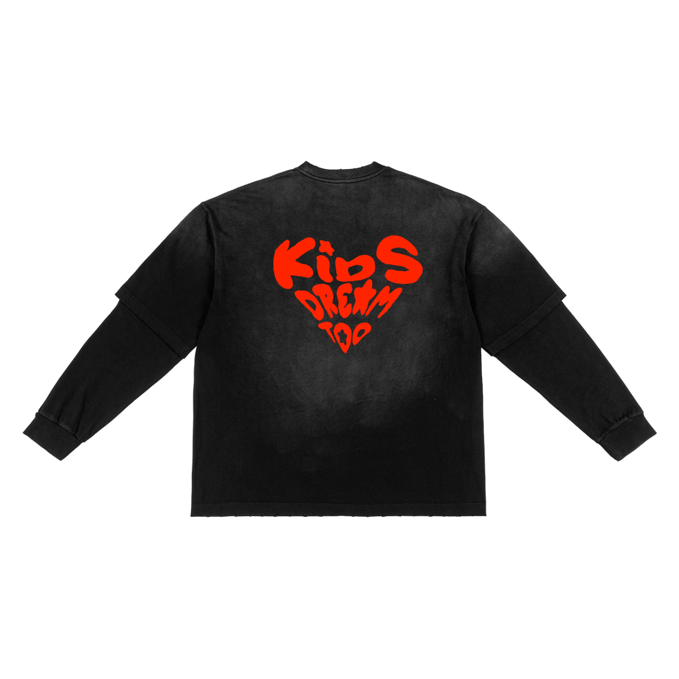 kids dream too marble world, exclusive Sunfade Hand-Frayed Faux Two-Piece T-Shirt