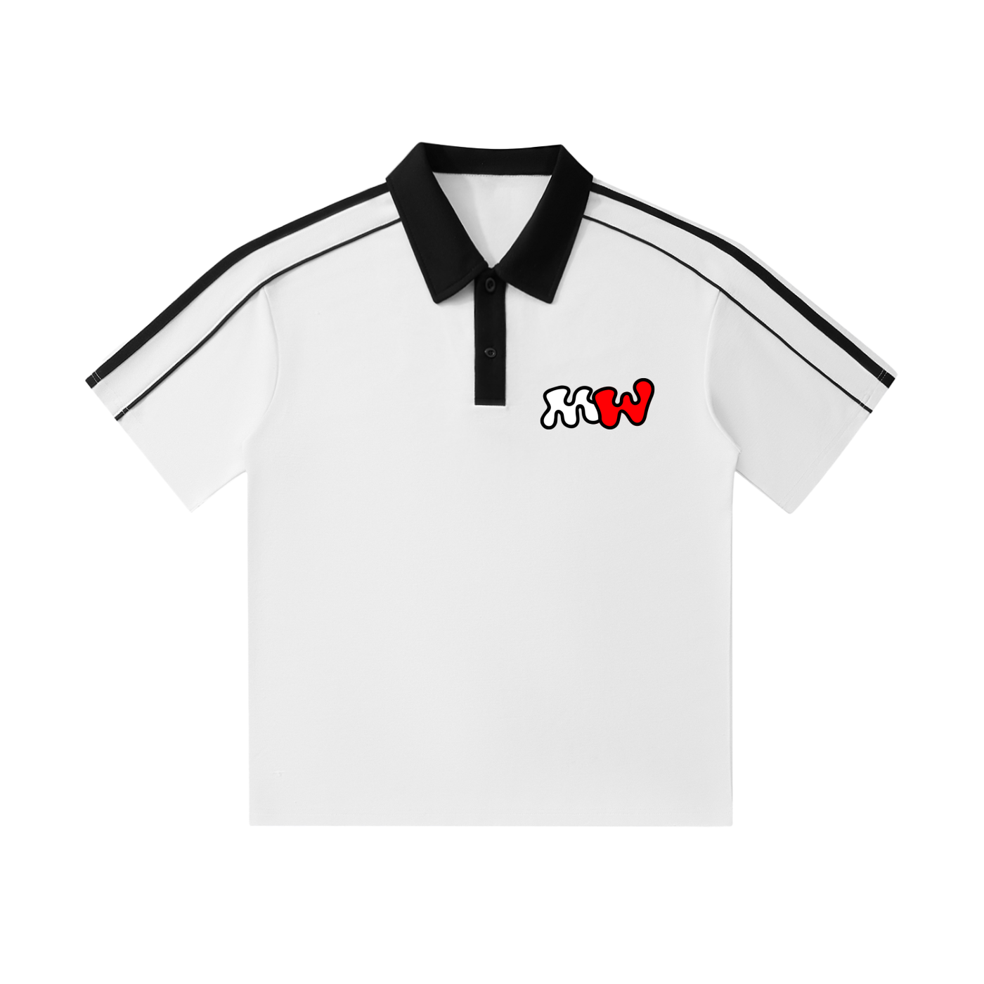 Contrast Collar Short-Sleeve Polo Shirt