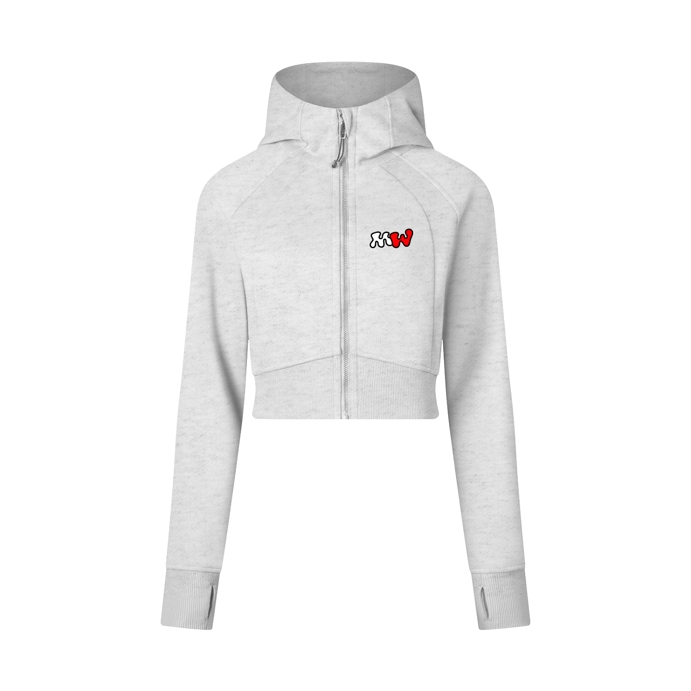 Cropped Zip-Through Hoodie