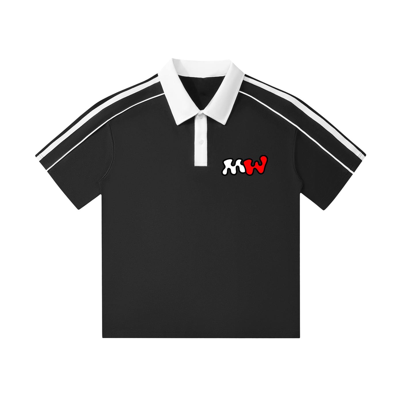 Contrast Collar Short-Sleeve Polo Shirt